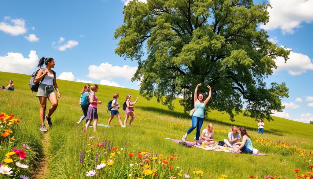 Women enjoying outdoor activities